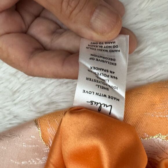 Lulu's Getaway Glam Orange Floral Jacquard Two Piece Mini Dress Size L NWT - Picture 12 of 14